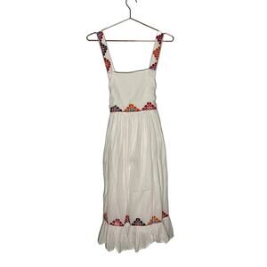 Carolina K Maxi Dress Women's Size XS Square Neck Sleeveless White Multicolored